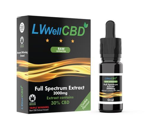 LVWell CBD Raw Full Spectrum 2000mg CBD Oil 10ml Full Spectrum CBD Oil - XMANIA Ireland