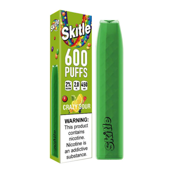 Crazy Sour Skitle Bar Disposable Vape Pod Kit 600 Puffs