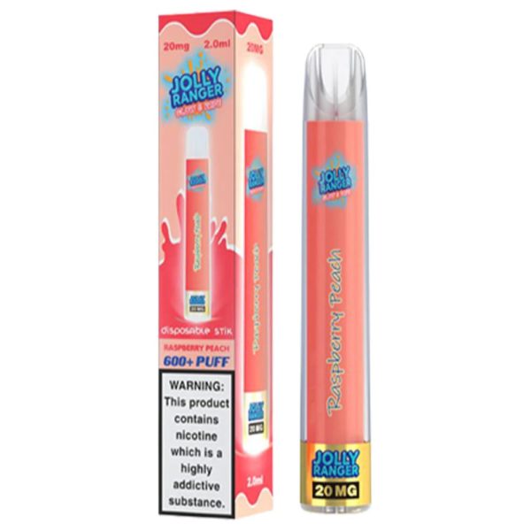 RASPBERRY PEACH Jolly Ranger Disposable Vape Pens Glow & Vape - 20mg