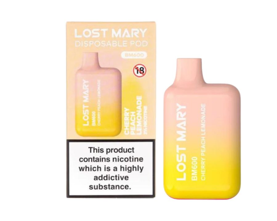 Lost Mary BM600 – Cherry Peach Lemonade (Disposable Pod Kit) 20MG DISPOSABLE VAPE BARS - XMANIA Ireland
