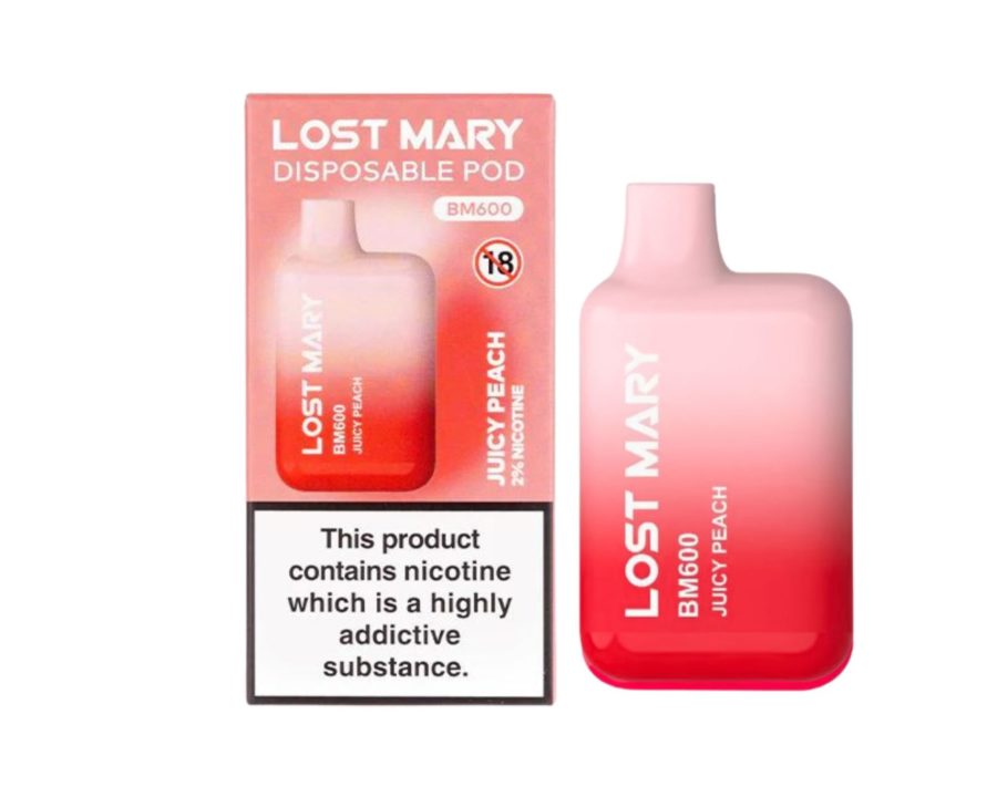 Lost Mary BM600 – Juicy Peach (Disposable Pod Kit) 20MG DISPOSABLE VAPE BARS - XMANIA Ireland 2