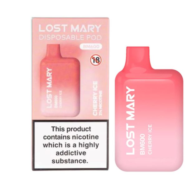 Lost Mary BM600 – Cherry Ice (Disposable Pod Kit) 20MG DISPOSABLE VAPE BARS - XMANIA Ireland