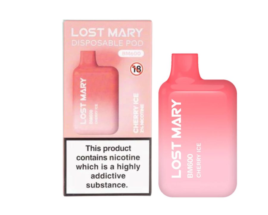 Lost Mary BM600 – Cherry Ice (Disposable Pod Kit) 20MG DISPOSABLE VAPE BARS - XMANIA Ireland 5