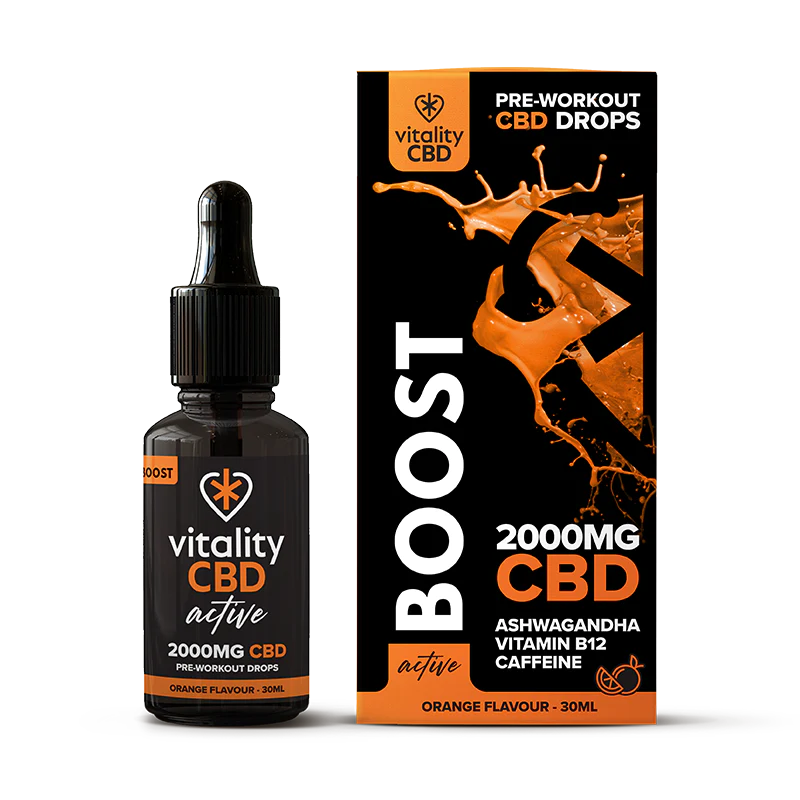 Vitality CBD Active Boost Orange Flavoured Oil Drops 30ml 2000mg Isolate CBD Oil - XMANIA Ireland 3