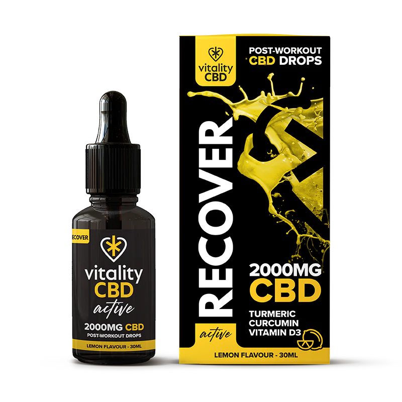 Vitality CBD Active Recover Lemon Flavoured Oil Drops 30ml 2000mg Isolate CBD Oil - XMANIA Ireland 3