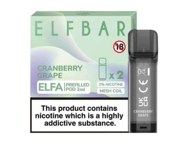 ELFA Replacement Prefilled Pods - Cranberry Grape Flavour