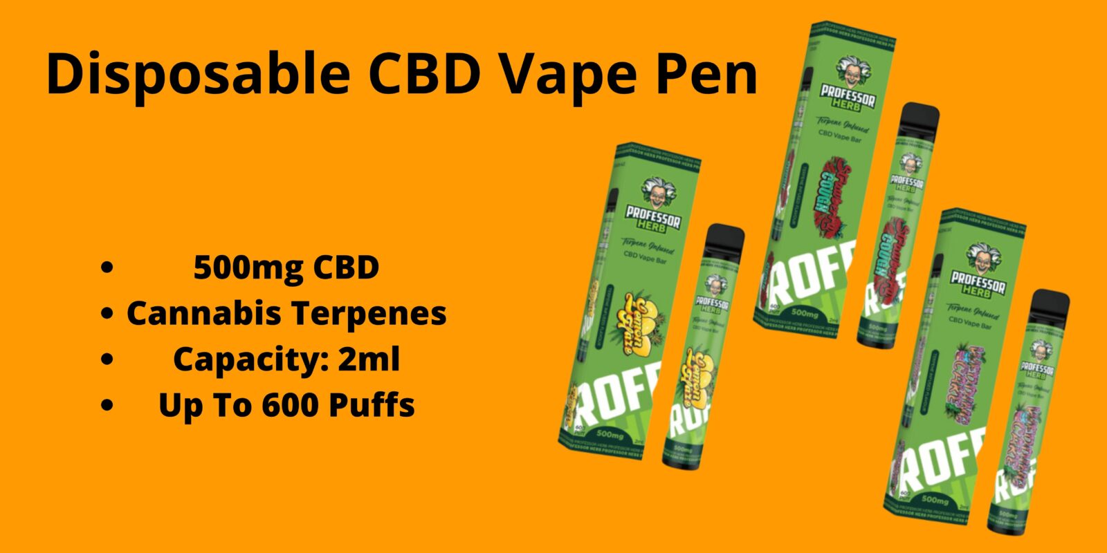 Professor Herb Disposable CBD Vape Pen 500mg – Guava Dog CBD DISPOSABLE VAPE BARS - XMANIA Ireland 9