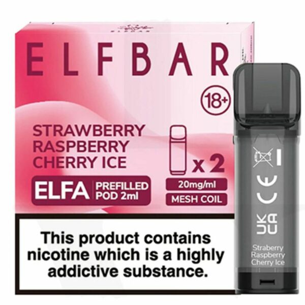 ELFA Replacement Prefilled Pods – Strawberry Raspberry Cherry Ice VAPING - XMANIA Ireland
