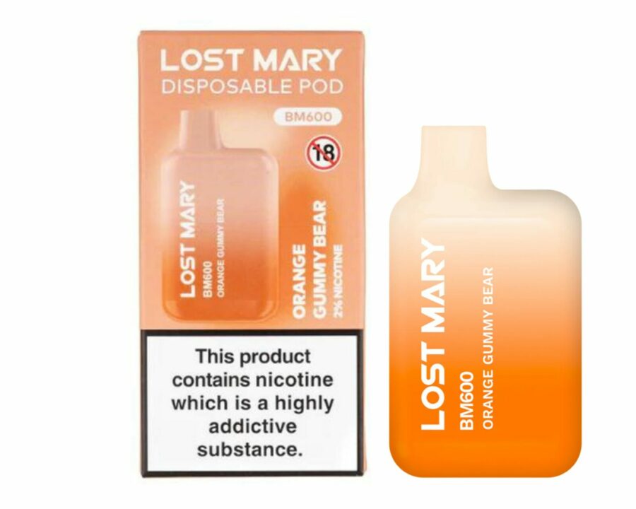 Lost Mary BM600 – Orange Gummy Bear (Disposable Pod Kit) 20MG DISPOSABLE VAPE BARS - XMANIA Ireland 5