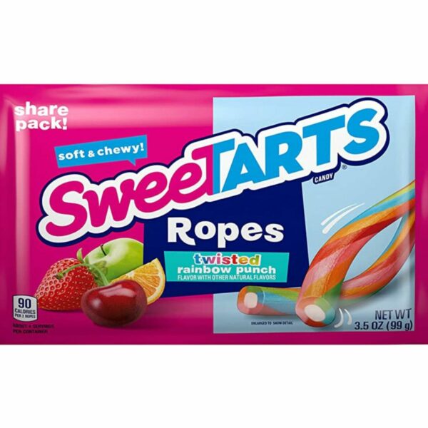 Sweetarts Ropes Share Pack Twisted Rainbow Punch 99g AMERICAN SNACKS - XMANIA Ireland