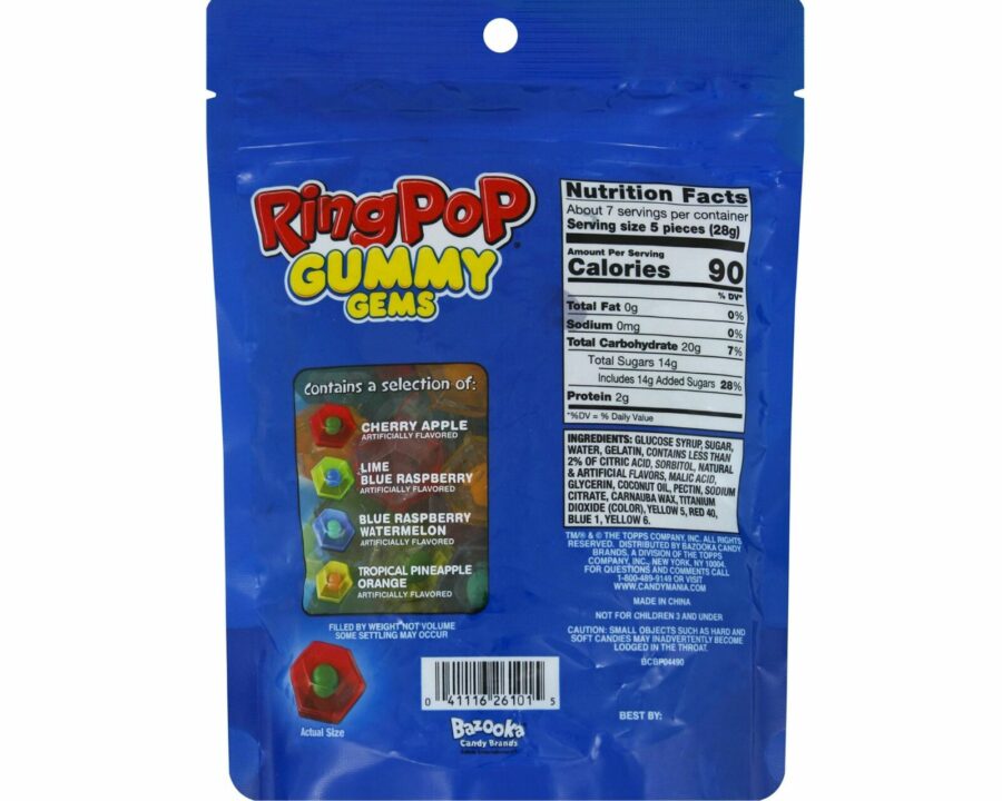 Topps Ring Pop Gummy Gems 105G AMERICAN SNACKS - XMANIA Ireland 2