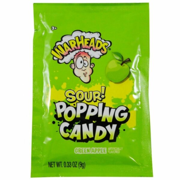 Warheads Sour Popping Candy Green Apple 9G AMERICAN SNACKS - XMANIA Ireland