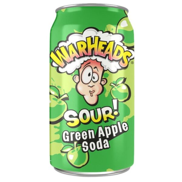 Warheads Sour Green Apple Soda 355ML AMERICAN SNACKS - XMANIA Ireland