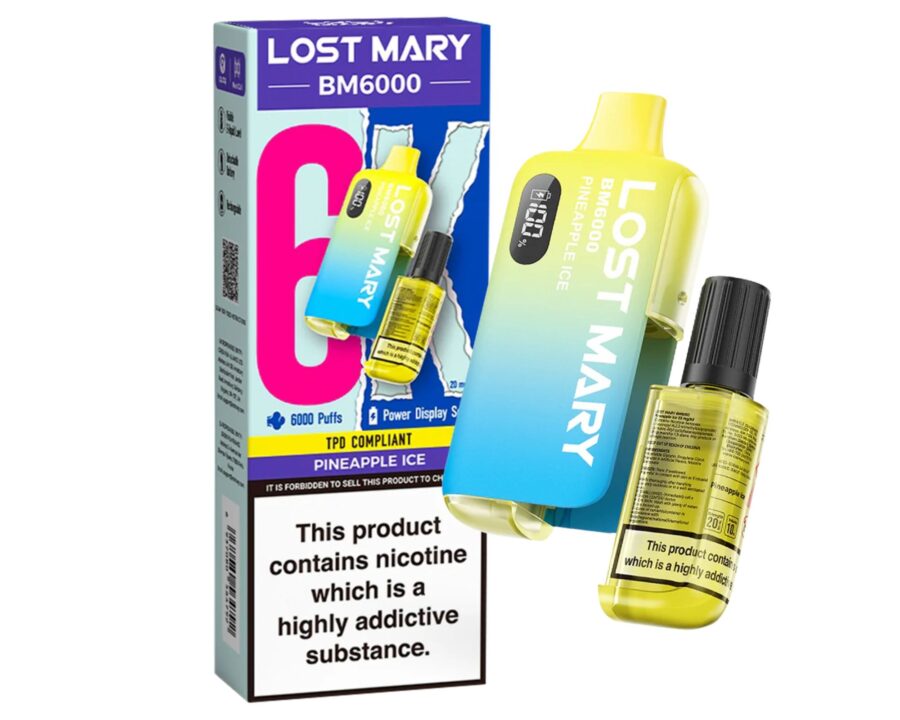 Lost Mary BM6000 – Pineapple Ice (Disposable Pod Kit) 20MG DISPOSABLE VAPE BARS - XMANIA Ireland 2