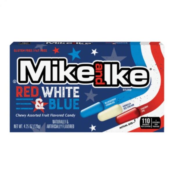 Mike & Ike Theater Red White and Blue 120G CANDY’S - XMANIA Ireland