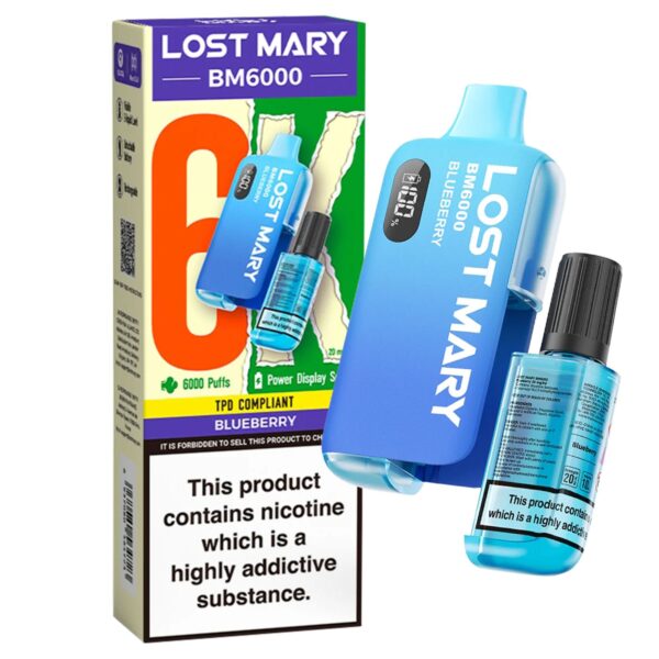 Lost Mary BM6000 – Blueberry (Disposable Pod Kit) 20MG DISPOSABLE VAPE BARS - XMANIA Ireland