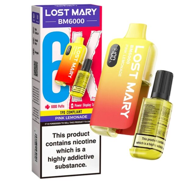 Lost Mary BM6000 – Pink Lemonade (Disposable Pod Kit) 20MG DISPOSABLE VAPE BARS - XMANIA Ireland