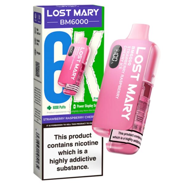 Lost Mary BM6000 – Strawberry Watermelon (Disposable Pod Kit) 20MG DISPOSABLE VAPE BARS - XMANIA Ireland 11