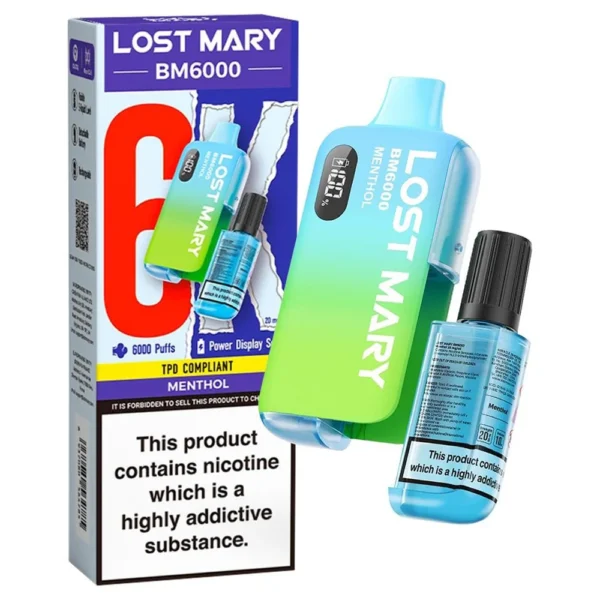 Lost Mary BM6000 – Menthol (Disposable Pod Kit) 20MG BM6000 - XMANIA Ireland