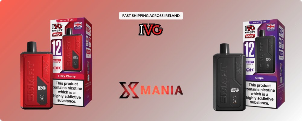 IVG SMART MAX 10K vape available in Ireland at Xmania for only €14.99 – long-lasting 10,000 puff device with multiple flavours