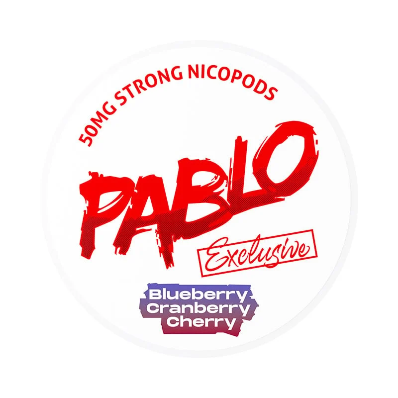 PABLO EXCLUSIVE BLUEBERRY CRANBERRY CHERRY 50MG - Image 1 PABLO EXCLUSIVE BLUEBERRY CRANBERRY CHERRY 50MG - Image 1