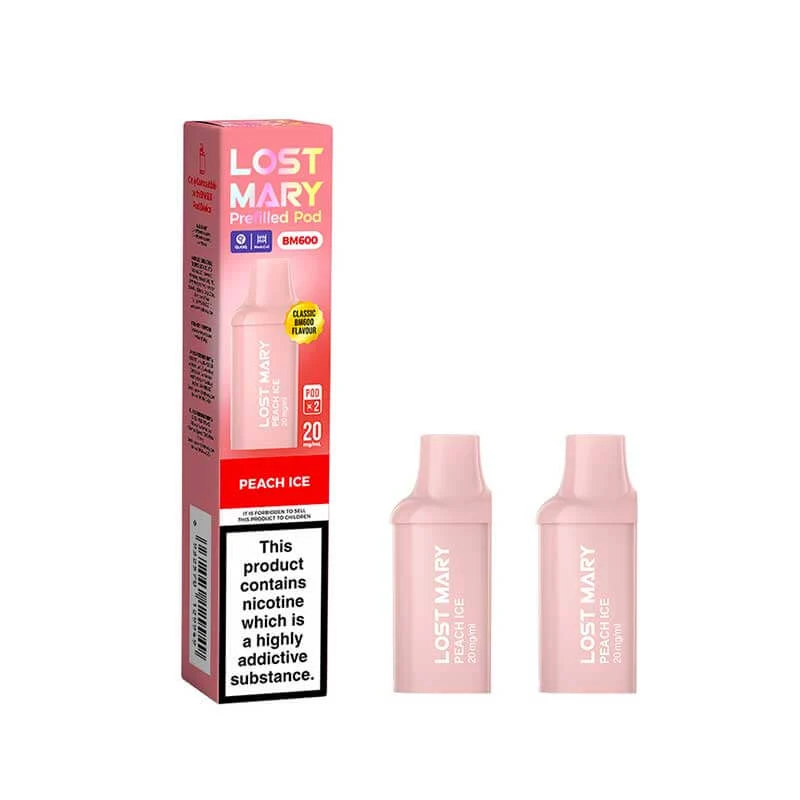 Lost Mary BM600 Prefilled Pods - 2PK- Peach Ice - Image 1 Lost Mary BM600 Prefilled Pods - 2PK- Peach Ice - Image 1