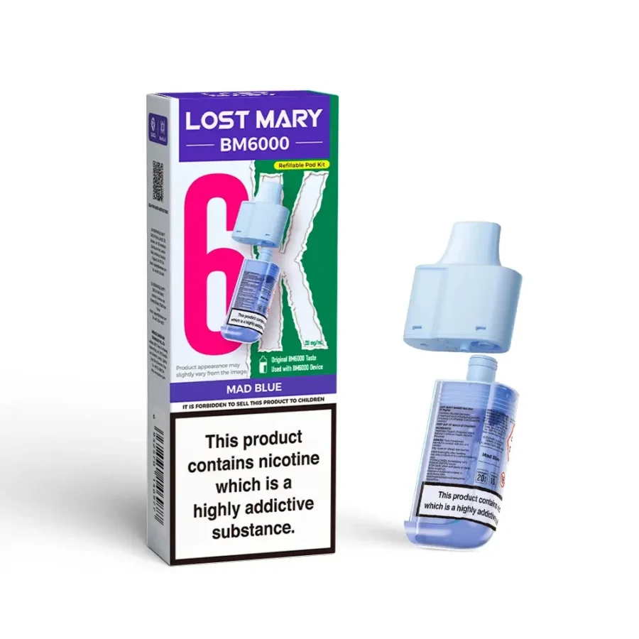 Lost Mary BM6000 Pre-filled Pod - Mad Blue - Image 1 Lost Mary BM6000 Pre-filled Pod - Mad Blue - Image 1